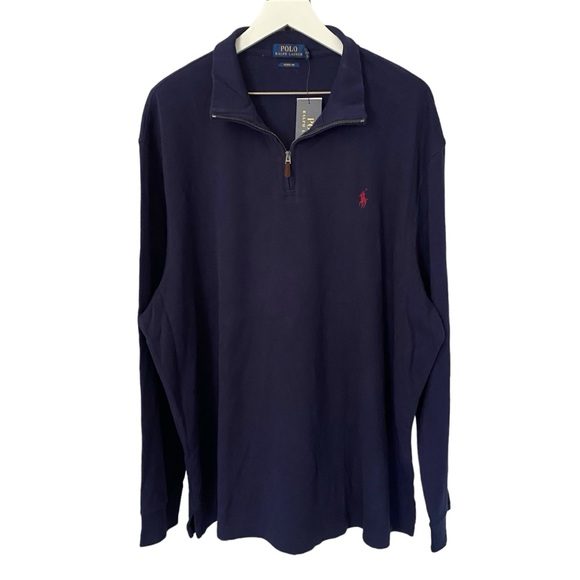 NWT Polo Ralph Lauren Classic Estate-Rib Quarter-Zip Pullover Men Size XXL Navy - Picture 3 of 15
